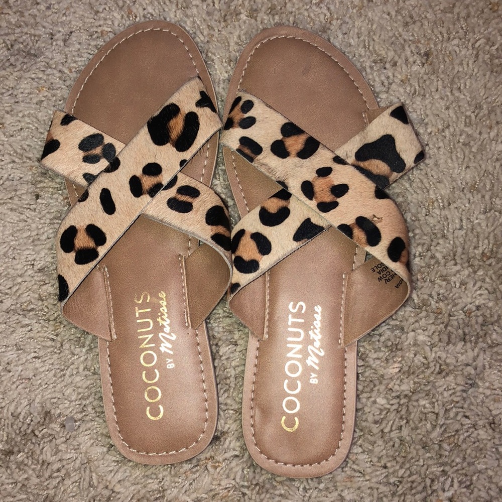 Cheetah print strap sandals